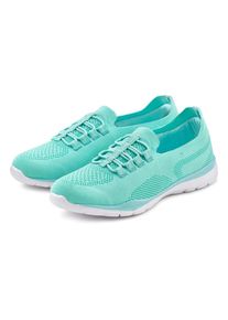 LASCANA , Kinder,Juegendliche , Sneaker »Slipper, Halbschuh, leichtes Meshmaterial« zum Reinschlüpfen mit elastischen Schnürbändern VEGAN , blau ,...