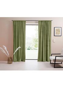 Vorhang &raquo;Samt Ladina&laquo; Stangendurchzug 1 Stk. tlg. blickdicht, gewebt, verschiedene Gr&ouml;ssen, 1 St&uuml;ck, Bestseller , gr&uuml;n , LeGer Home by Lena Gercke...