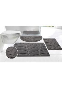 my home Badematte »Epense, Badvorleger, Badezimmer Teppich, Duschmatte mit Blattstruktur« Höhe 10 mm rutschhemmend beschichtet fussbodenheizungsgeeignet...