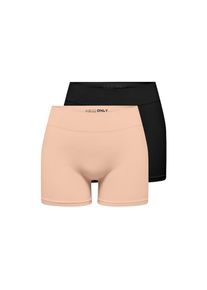 Only, Unisex, Only Hotpants &raquo;ONLVICKY S-LESS MINI SHORTS 2-PACK&laquo;, schwarz pack:schwarz, peach taffy, XS, N-Gr, 2-er Packung Hotpants von Only