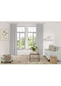 my home, my home Vorhang &raquo;Parry&laquo; Schlaufen 2 Stk. tlg. 2-er Set, blickdicht, monochrom, basic, silberfarben, Polyester, Recyceltes Material