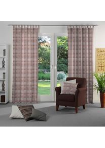 WIRTH, Vorhang &raquo;Laufenberg&laquo; Schlaufen 1 Stk. tlg., apricot, Jacquard, Baumwolle, Polyester