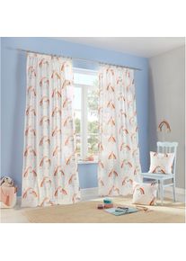 Lüttenhütt Gardine »EINHORN« Kräuselband 1 Stk. tlg. Kindergardine, bedruckt, halbtransparent, Einhörner, Regenbogen , weiss , Lüttenhütt , Obermaterial: 52%...