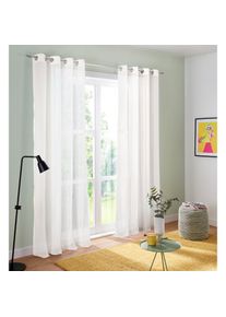 my home, my home Gardine &raquo;Malin&laquo; &Ouml;sen 2 Stk. tlg. halbtransparent, Gardine, 2-er Set, wollwei&szlig;, Voile, Polyester