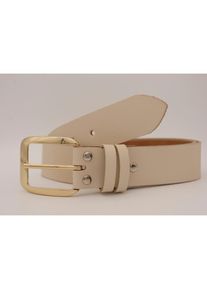 AnnaMatoni , Ledergürtel, mit goldener Schliesse , beige