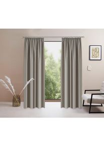 my home Vorhang »Raja, Gardinen mit Kräuselband, Vorhänge Wohnzimmer« Kräuselband 2 Stk. tlg. 2er-Set, Bestseller, einfarbig, modern, pflegeleicht,...