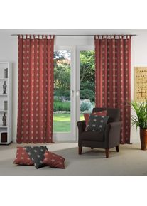 WIRTH, Vorhang &raquo;FELINO&laquo; Schlaufen 1 Stk. tlg., rot, Jacquard, Baumwolle, Polyester