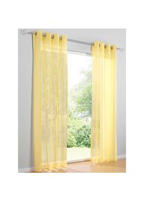Gardine Ösen 1 Stk. tlg. , gelb , HEINE HOME , 100% Polyester