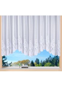 Weckbrodt-Gardinen Weckbrodt, Bogenstore &raquo;Savannah&laquo; Kr&auml;uselband 1 Stk. tlg. Jacquard, Bogenstore, halbtransparent, Bord&uuml;re, Kante, floral, Store, wei&szlig;, Jacquard, 