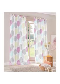 Gardine »Belem« Schlaufen 1 Stk. tlg. 1 oder 2 Schals, Vorhang, Fertiggardine, Kreise , blau , my home , Obermaterial: 100% Polyester