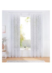 Gardine »Tilo« Kräuselband 1 Stk. tlg. transparent, Ausbrenner, gewebt, verschiedene Grössen , weiss , Bruno Banani , Obermaterial: 70% Viskose,...