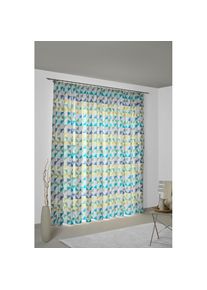 WIRTH, Vorhang &raquo;Berlare&laquo; Kr&auml;uselband 1 Stk. tlg., blau, Jacquard, Baumwolle, Polyester