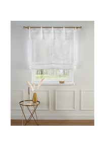 Raffrollo »TENDER« mit Bindebänder transparent, Leinen Optik mit Struktur, monochrom , weiss , my home , Obermaterial: 100% Polyester