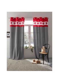 Gardine »Holly« Ösen 1 Stk. tlg. , rot , Home Affaire , Obermaterial: 100% Baumwolle