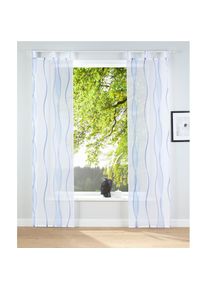 Schiebegardine »Dimona« Schlaufen 2 Stk. tlg. 2er-Set, Fertiggardine, inkl. Beschwerungsstange, Wellen , weiss , my home , Obermaterial: 100%...