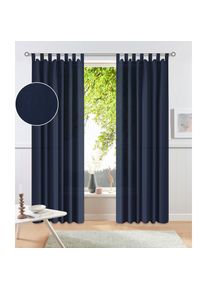 my home, my home Vorhang &raquo;Raja&laquo; Schlaufen 2 Stk. tlg. 2er-Set, Bestseller, einfarbig, modern, pflegeleichte Mikrofaser, dunkelblau, Polyester, 