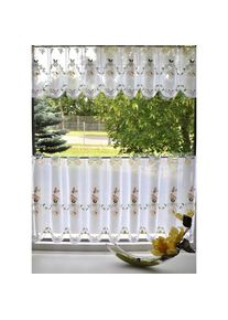 Stickereien Plauen, Scheibengardine &raquo;Schmetterling&laquo; Stangendurchzug 1 Stk. tlg., bunt, Voile, Polyester