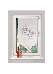 Scheibengardine »SYLIA« Stangendurchzug 1 Stk. tlg. DIGITALBEDRUCKT, VOILE, SCHAUBE , grau , HOME WOHNIDEEN , Obermaterial: 100% Polyester