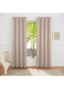 Gardine »SOLA« Ösen 1 Stk. tlg. Schal einfarbig, Verdunkelung, 1er oder 2er Set Gardinen , beige , my home , Obermaterial: 100% Polyester