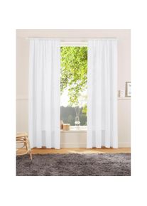 LeGer Home by Lena Gercke, LeGer Home by Lena Gercke Vorhang &raquo;Lanea&laquo; Stangendurchzug 1 Stk. tlg. Leinenoptik, 1 Schal, verschiedene Gr&ouml;ssen, wei&szlig;, 