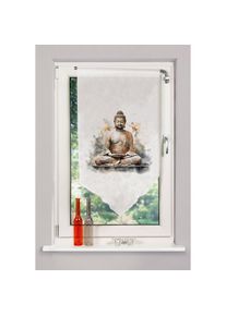 Scheibengardine »ZAYRA« Stangendurchzug 1 Stk. tlg. DIGITALBEDRUCKT, VOILE, SCHAUBE , beige , Home Wohnideen , Obermaterial: 100% Polyester