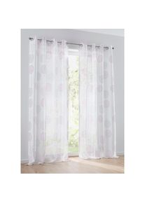 Kutti, Vorhang &raquo;Bella&laquo; &Ouml;sen 1 Stk. tlg. Gardine, halbtransparent, Ausbrenner, bedruckt, Baumwolle-Polyester, grau, ros&eacute;, wei&szlig;, Baumwolle, Polyester