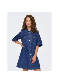 Only, Unisex, Only Jeanskleid &raquo;ONLBELLE S/S BUTTON DRESS DNM GUA NOOS&laquo; Brusttaschen, dunkelblau denim, M, N-Gr, Kurzes Denim Kleid von Only