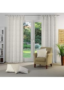 WIRTH, Vorhang &raquo;Gospic&laquo; Schlaufen 1 Stk. tlg., braun, Jacquard, Baumwolle, Polyester