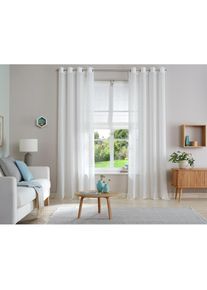 Gardine »Fiete« Ösen 1 Stk. tlg. Leinen Optik, monochrom, basic, pflegeleicht, verschiedene Grössen , beige , my home , Obermaterial: 100% Polyester