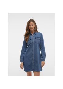 V&eacute;ro Moda Vero Moda, Unisex, Jeanskleid &raquo;VMJENNIE LS SHORT DENIM DRESS GA NOOS&laquo; Brusttaschen, medium blau denim, S, N-Gr, Kurzes Denim-Kleid von Vero Moda