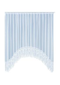 WIRTH, Gardine &raquo;Elena&laquo; Faltenband 1 Stk. tlg. veredelt mit echter Plauener Spitze Stickerei, Bogen, wei&szlig;, Sabl&eacute;, Polyester