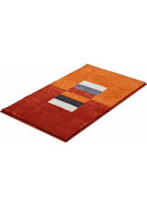 Badematte »Capricio« Höhe 20 mm rutschhemmend beschichtet fussbodenheizungsgeeignet weich, Streifen, Badematte mit Bordüre , orange , Grund ,...