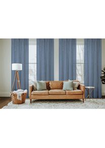 Home Basics, Gardine &raquo;SOFTY&laquo; Multifunktionsband 1 Stk. tlg. Kombibandschal Leinenstruktur SOFT, rauchblau, Leinenstruktur, Polyester