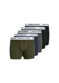 Jack & Jones PlusSize , Boxershorts »JACBASIC WHITE WB TRUNKS 5 PACK NOOS PLS« Packung, 5 Stk. tlg., mit Logo Schriftzug , schwarz , Elastische...