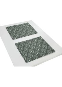 Adam, Platzset &raquo;Feathers&laquo; GOTS organic,zertifiziert durch CERES 0242Made in Germany, blaugrau, Obermaterial: 100% Baumwolle, 2 Stk.