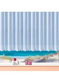 Gardine »Duisburg« Kräuselband 1 Stk. tlg. echte Stickerei, Voile, transparent, Bordüre, Kante, gebogt, Store , weiss , Weckbrodt , Obermaterial:...