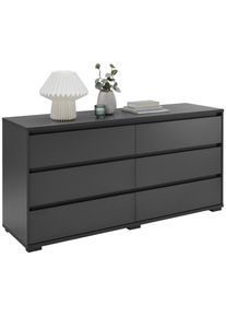 CARRYHOME Sideboard , Anthrazit , Kunststoff , 6 Schublade(n) Schubladen , 160x79x48 cm , Typenauswahl, Beim&ouml;bel erh&auml;ltlich , Kleinm&ouml;bel, Kommoden, Sideboards