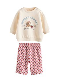 next, Filles Set, &eacute;cru / bleu clair / marron / rouge