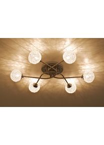 Paul Neuhaus WOMBLE Deckenleuchte Edelstahl, 6-flammig