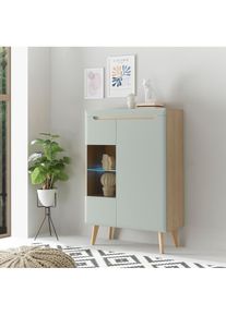 Inosign Vitrine »Torge, Hochschrank, Glasvitrine, Standvitrine, Vitrinenschrank« 1 Stk. tlg. in drei verschiedenen Farben verfügbar, Glastür & -boden, 90...