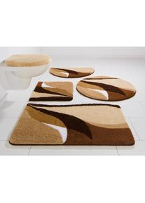 Badematte »Magnus, Badvorleger, Badezimmer Teppich« mehrfarbig, Badteppich, Badematten auch als 2 teiliges Set & rund , braun , my home ,...
