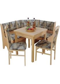 Eckbankgruppe Spar-Set, 4tlg. Set, 4 Stk. tlg. Eckbank mit Stauraum unter den Sitzflächen , braun , HOFMANN LIVING AND MORE