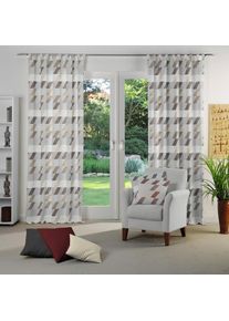 WIRTH, Vorhang &raquo;Bray&laquo; Schlaufen 1 Stk. tlg., braun, Jacquard, Baumwolle, Polyester