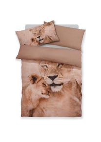 Bettwäsche »Lyki« 2 tlg. ab Grösse 135x200 cm, 100% Polyester, Katze, Pferd, Löwe, Pinguin , my home , Obermaterial: 100% Polyester