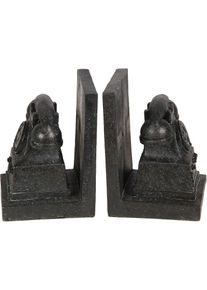 AMBIENTE HAUS, Buchst&uuml;tze &raquo;Telefon-Buchst&uuml;tzen 16cm&laquo;, antikschwarz, Polyresin