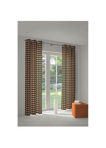 Adam, Vorhang &raquo;Circles&laquo; &Ouml;sen 1 Stk. tlg. aus 100% Bio-Baumwolle, orange, dunkelblau, t&uuml;rkis, Jacquard, Baumwolle (Bio-Baumwolle)