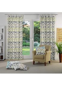 WIRTH, Vorhang &raquo;Berlare&laquo; Schlaufen 1 Stk. tlg., gr&uuml;n, Jacquard, Baumwolle, Polyester