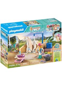 Playmobil, Konstruktions-Spielset &raquo;Isabella & Lioness mit Waschplatz (71354), Horses of Waterfall&laquo; teilweise aus recyceltem Material, bunt, 
