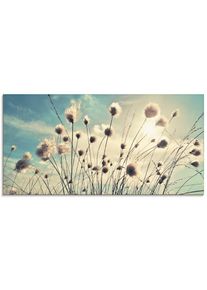 Glasbild »Wollgras« Gräser 1 Stk. tlg. in verschiedenen Grössen , blau , Artland