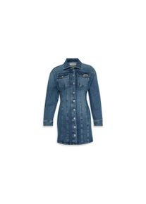 Calvin Klein Jeans, Unisex, Jeanskleid &raquo;LS DENIM MINI DRESS&laquo; Klappentaschen Mit Rundhalsausschnitt, figurbetont, cold springs, S (38), N-Gr, Kleid von